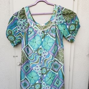 Vintage Dress 1970s Hawaii by Sears Large/XL pretty maxi Unique Vintage